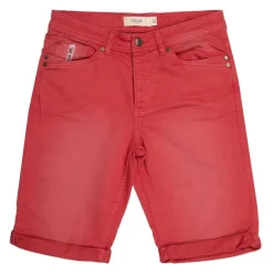 Short coton rouge avec ourlets effet délavé Homme DEELUXE 74