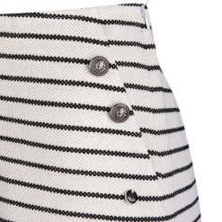 Short courte rayé noir et blanc boutons côté Femme DEELUXE 74
