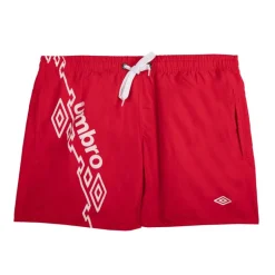 Short de bain bleu motifs graphiques et cordon blancs Homme UMBRO