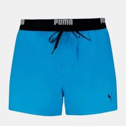 Short de bain speed blue uni avec élastique noir Homme PUMA