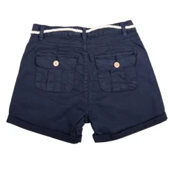 Short en toile bleu nuit Fille Enfant DEELUXE 74