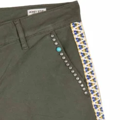 Short honeystud galons habillé coton doux ourlets à pince Femme HAPPY