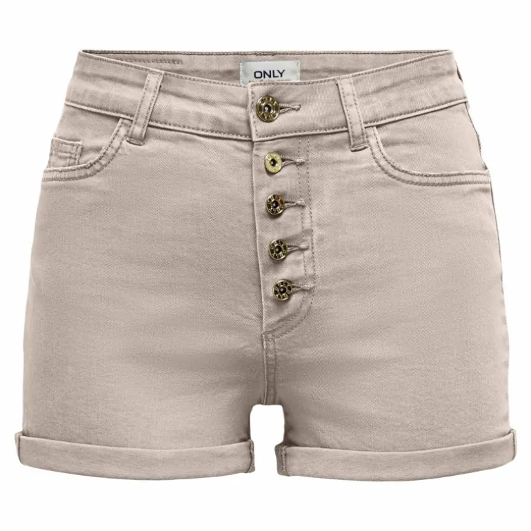 Short moulant taille haute boutons revers Femme ONLY