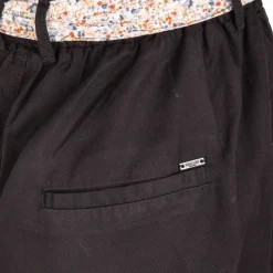 Short noir poches plaquées ceinture foulard Femme DEELUXE 74