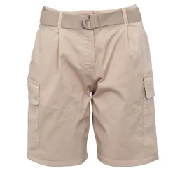 Short semolina kaki taille haute avec ceinture Femme PLEASE