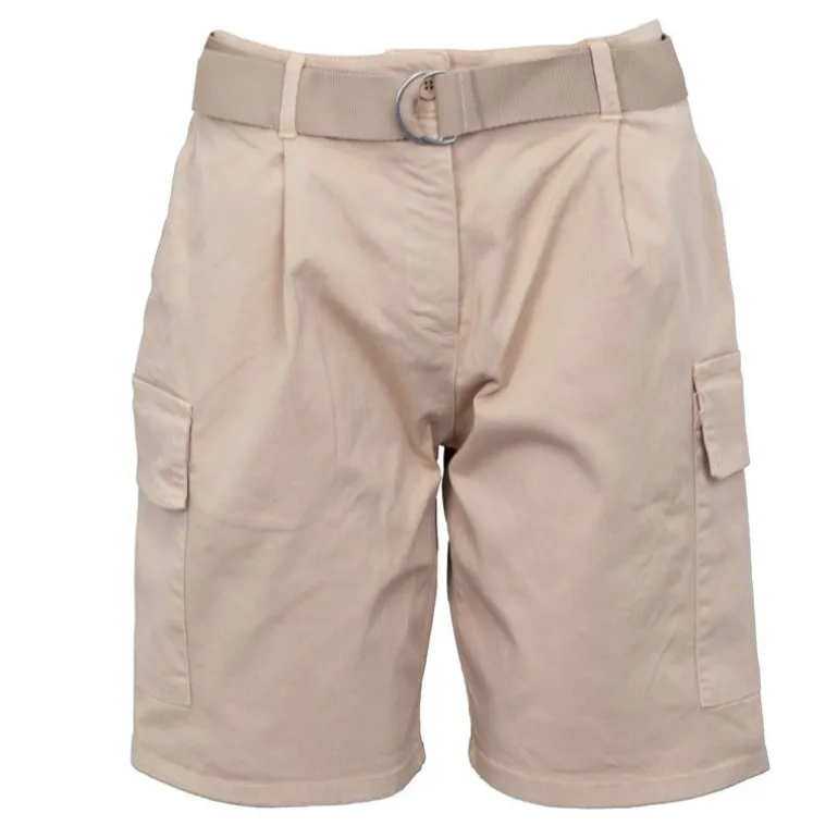 Short semolina kaki taille haute avec ceinture Femme PLEASE