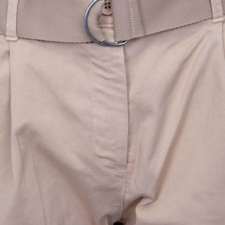 Short semolina kaki taille haute avec ceinture Femme PLEASE