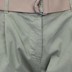 Short semolina kaki taille haute avec ceinture Femme PLEASE