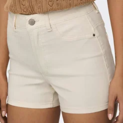 Short skinny taille haute poches arrières bouton uni Femme JDY