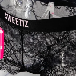 Shorty en dentelle bande élastique logo sexy Femme SWEETIZ