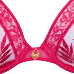 Soutien gorge tulle rouge avec dentelle orné d'un bijou Femme AUBADE