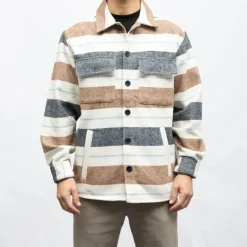 Surchemise teo à rayures laine Homme DEELUXE 74