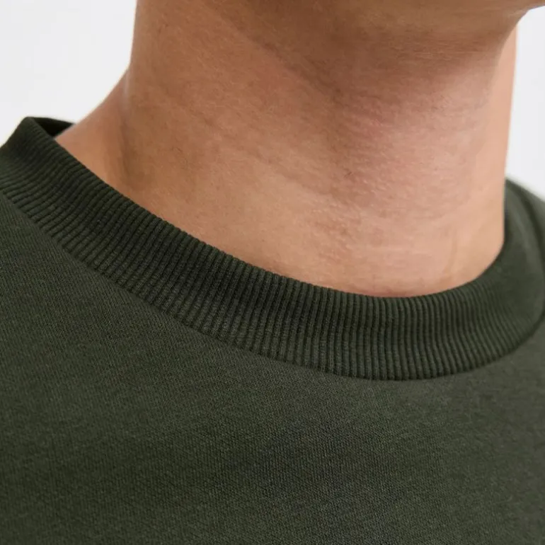 Sweat brandy coton col ras de cou manches longues Homme JACK & JONES