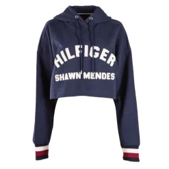 Sweat crop top bleu Femme TOMMY HILFIGER