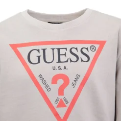 Sweat en coton col rond avec logo Enfant GUESS