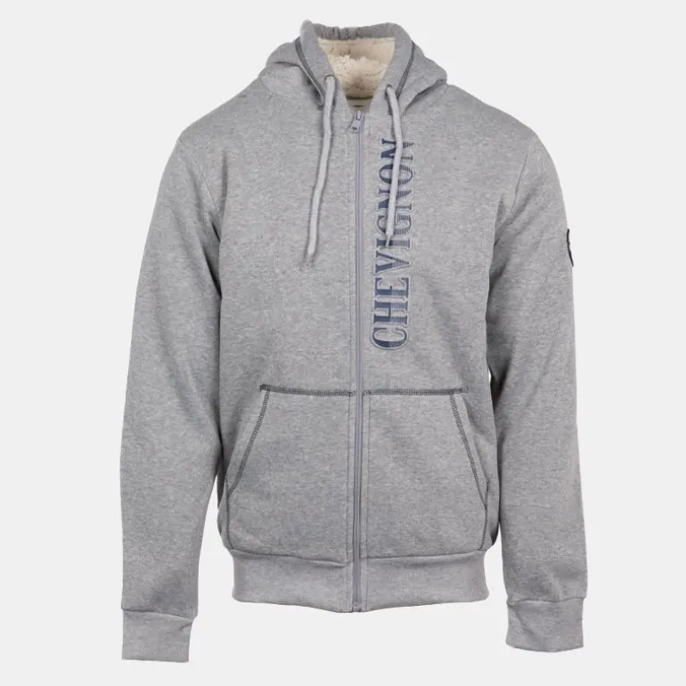 Sweat zippé à capuche fourrée surpiqures colorées Homme CHEVIGNON