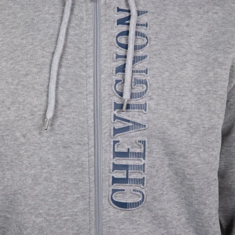 Sweat zippé à capuche fourrée surpiqures colorées Homme CHEVIGNON