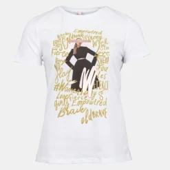 T shirt imprimé coton blanc avec écritures Femme IMPERIAL