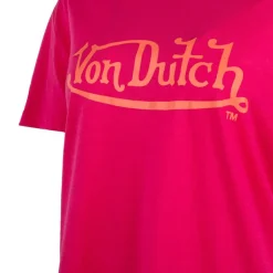 Tee shirt ample rose logo poitrine Femme VON DUTCH