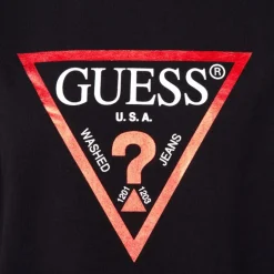 Tee shirt avec grand logo rouge col rond Enfant GUESS