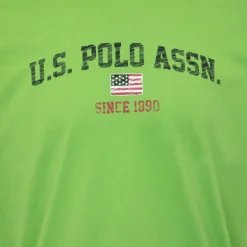 Tee shirt avec texte logo acid green nick Homme US POLO