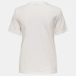 Tee shirt basique blanc hariettte impression léopard Femme ONLY