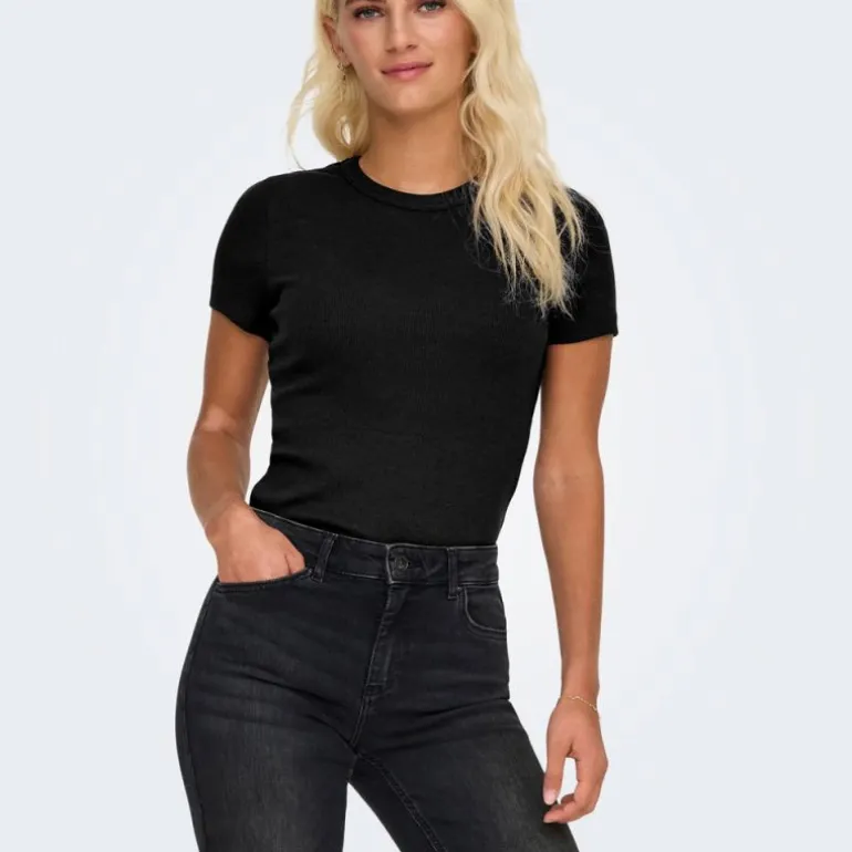 Tee shirt basique col rond coton bio Femme ONLY