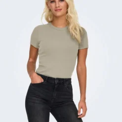 Tee shirt basique col rond coton bio Femme ONLY