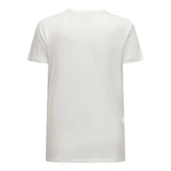 Tee shirt blanc en coton biologique impression resistant soul Femme ONLY CARMAKOMA