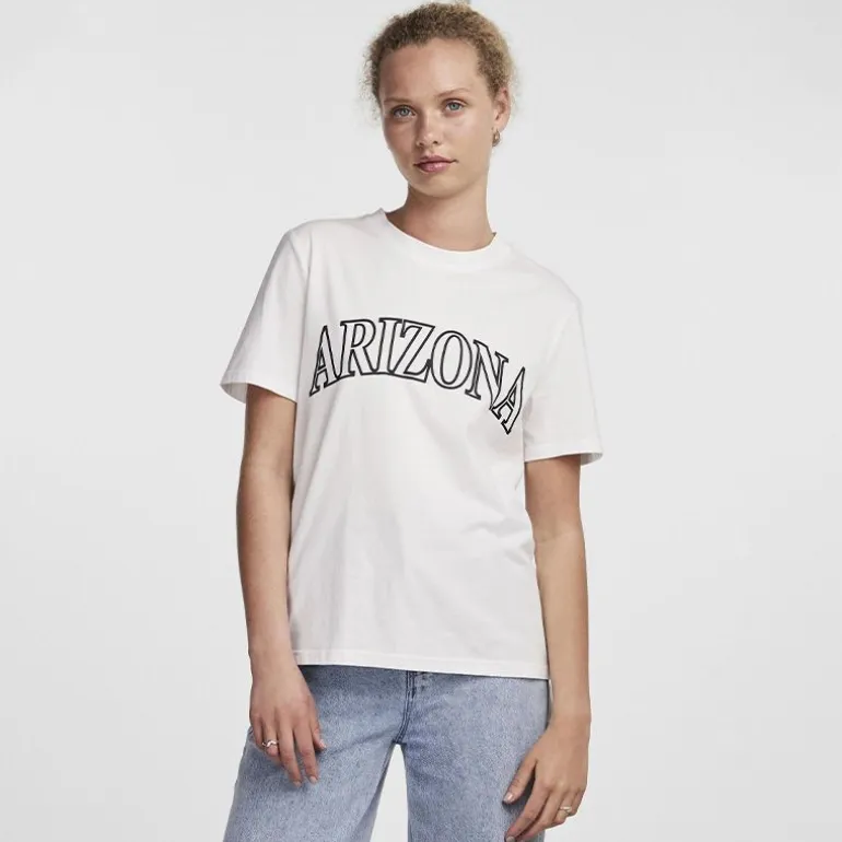 Tee shirt blanc imprimé Arizona Femme PIECES