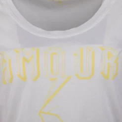 Tee shirt blanc inscription amour jaune dora Femme CORLEONE