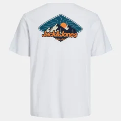 Tee shirt blanc mine col rond motif soleil levant Homme JACK & JONES