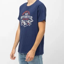 Tee shirt bleu marine coton logo Grand Prix moto gp world championship Homme VON DUTCH