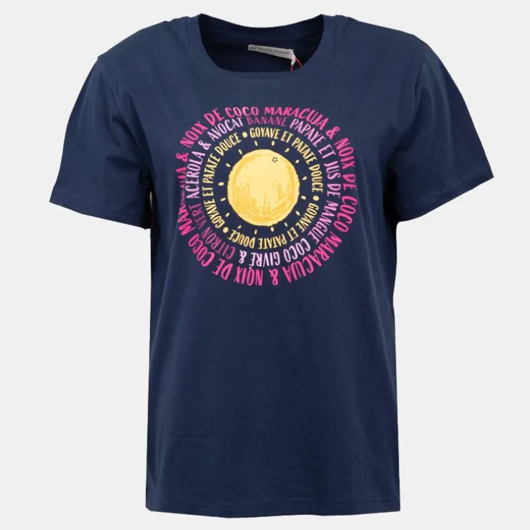 Tee shirt bleu marine coton Soleil Femme LA PETITE ETOILE
