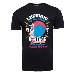 Tee shirt casque moto coton squelette Homme PANAME BROTHERS