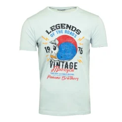 Tee shirt casque moto coton squelette Homme PANAME BROTHERS