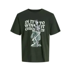 Tee shirt Checkmate avec imprimé squelette sully vert foncé Homme JACK & JONES