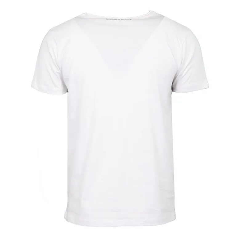 Tee shirt chiné avec rayures grand logo poitrine Homme GEORGES RECH