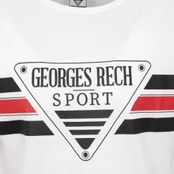 Tee shirt chiné avec rayures grand logo poitrine Homme GEORGES RECH