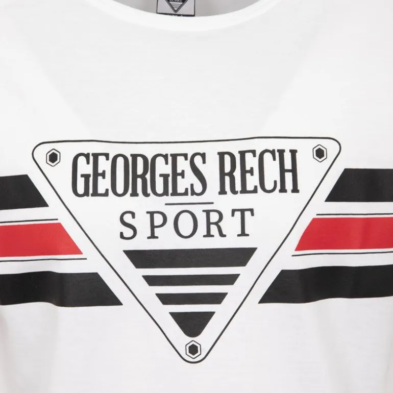 Tee shirt chiné avec rayures grand logo poitrine Homme GEORGES RECH
