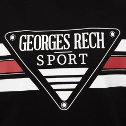 Tee shirt chiné avec rayures grand logo poitrine Homme GEORGES RECH
