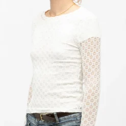 Tee shirt col bateau à dentelle manches longues thell Femme LA PETITE ETOILE