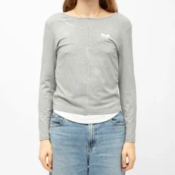 Tee shirt col bateau aliona avec zip noeud brodé Femme BURTON OF LONDON