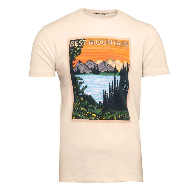 Tee shirt col rond imprimé paysage de montagne Homme BEST MOUNTAIN