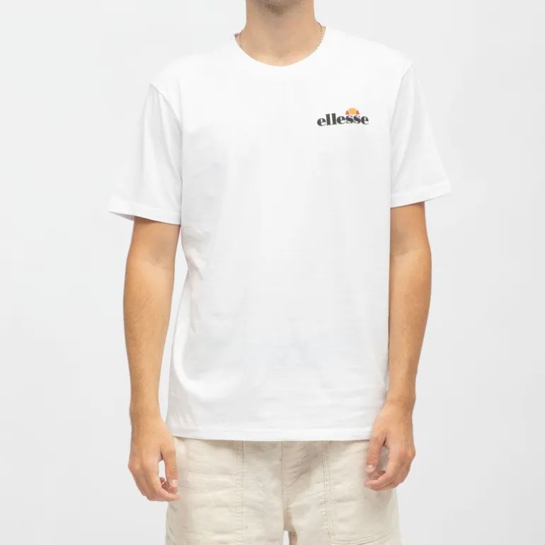 Tee shirt col rond regular couleur unie avec logo Homme ELLESSE