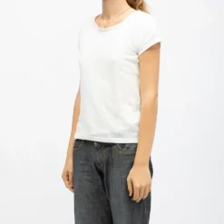 Tee shirt col rond tissu chiné fil doré Femme DEELUXE 74