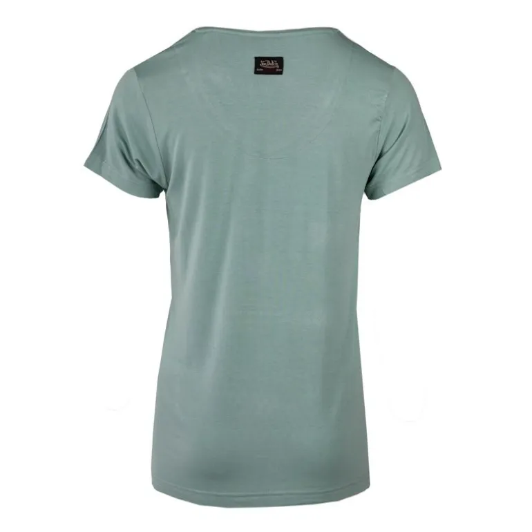 Tee shirt col V fluide strass logo Femme VON DUTCH