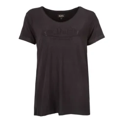 Tee shirt col V fluide strass logo Femme VON DUTCH