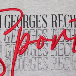 Tee shirt coton bandes épaules texte Sport brodé Homme GEORGES RECH