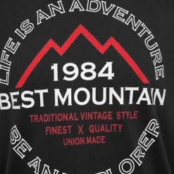 Tee shirt coton basique imprimé textuel Homme BEST MOUNTAIN